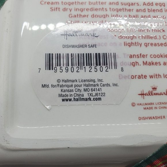 Hallmark Christmas Cookie Plate Snowman with Cookie Cutter & Recipe On Back NWTS - Picture 4 of 6